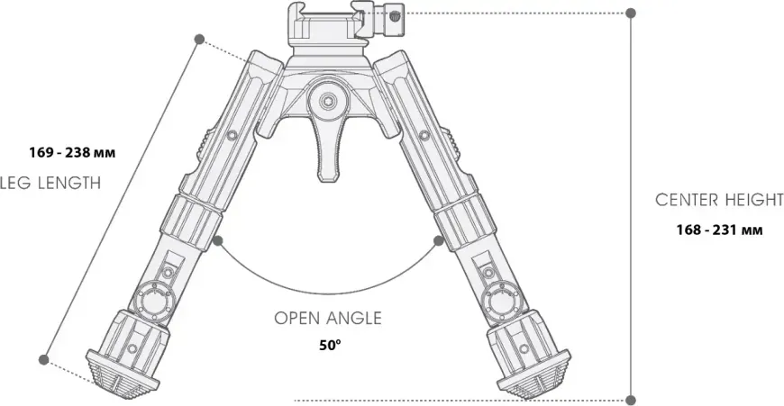 Сошки Leapers UTG Recon 360 TL-B. 18-23см. Picatinny TL-BP01-B фото